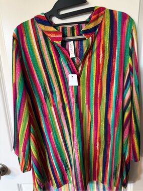 Scarlett Multicolor Striped V-Neck Blouse